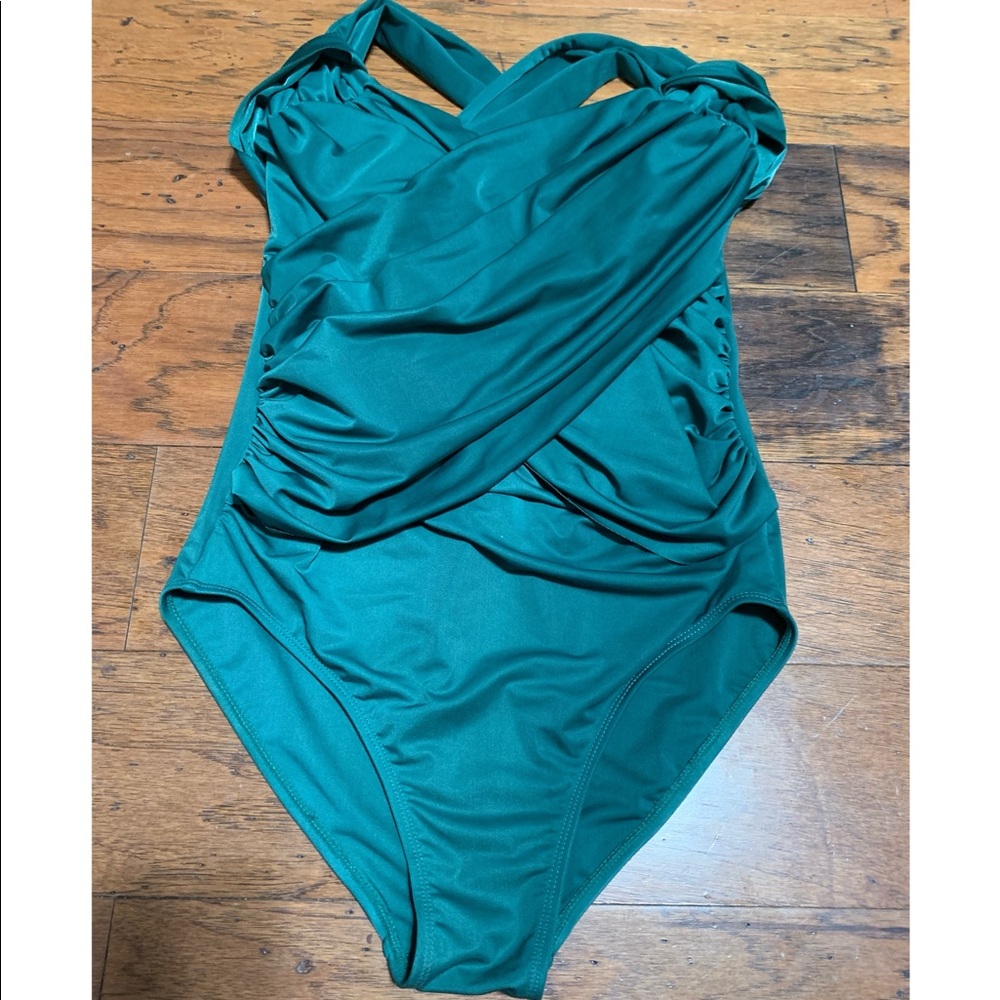 Lookout Store Cross Draped Maillot Swimsuit Size10
